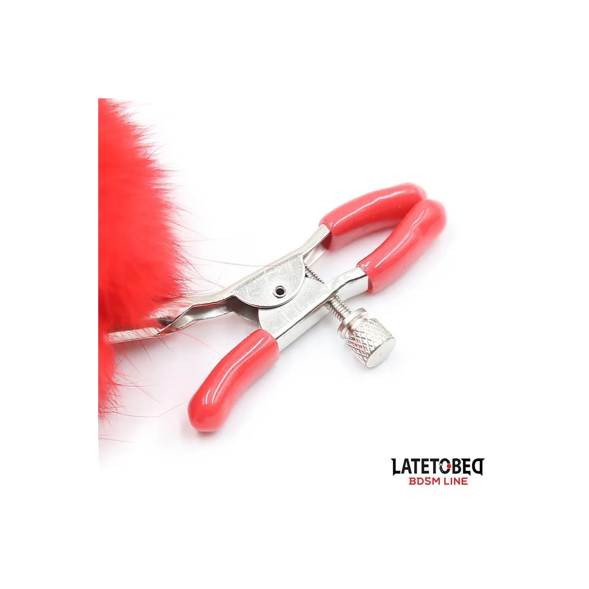 Verstellbare Nippelklemmen mit Fell von Latetobed BDSM Line | Fesselliebe.de