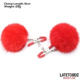 Verstellbare Nippelklemmen mit Fell von Latetobed BDSM Line | Fesselliebe.de