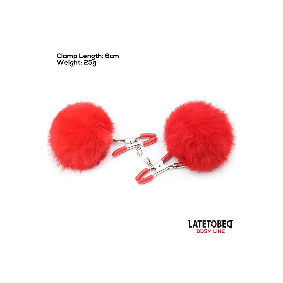 Verstellbare Nippelklemmen mit Fell von Latetobed BDSM Line | Fesselliebe.de