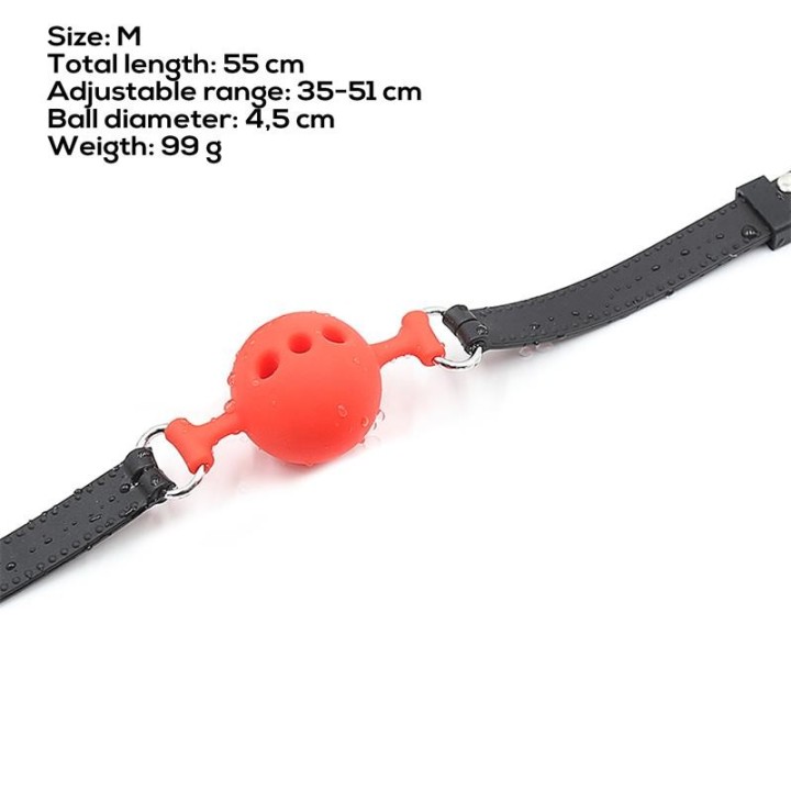 Silikon-Atmungsaktiver Ballknebel M – 4,5 cm von Latetobed BDSM Line | Fesselliebe.de