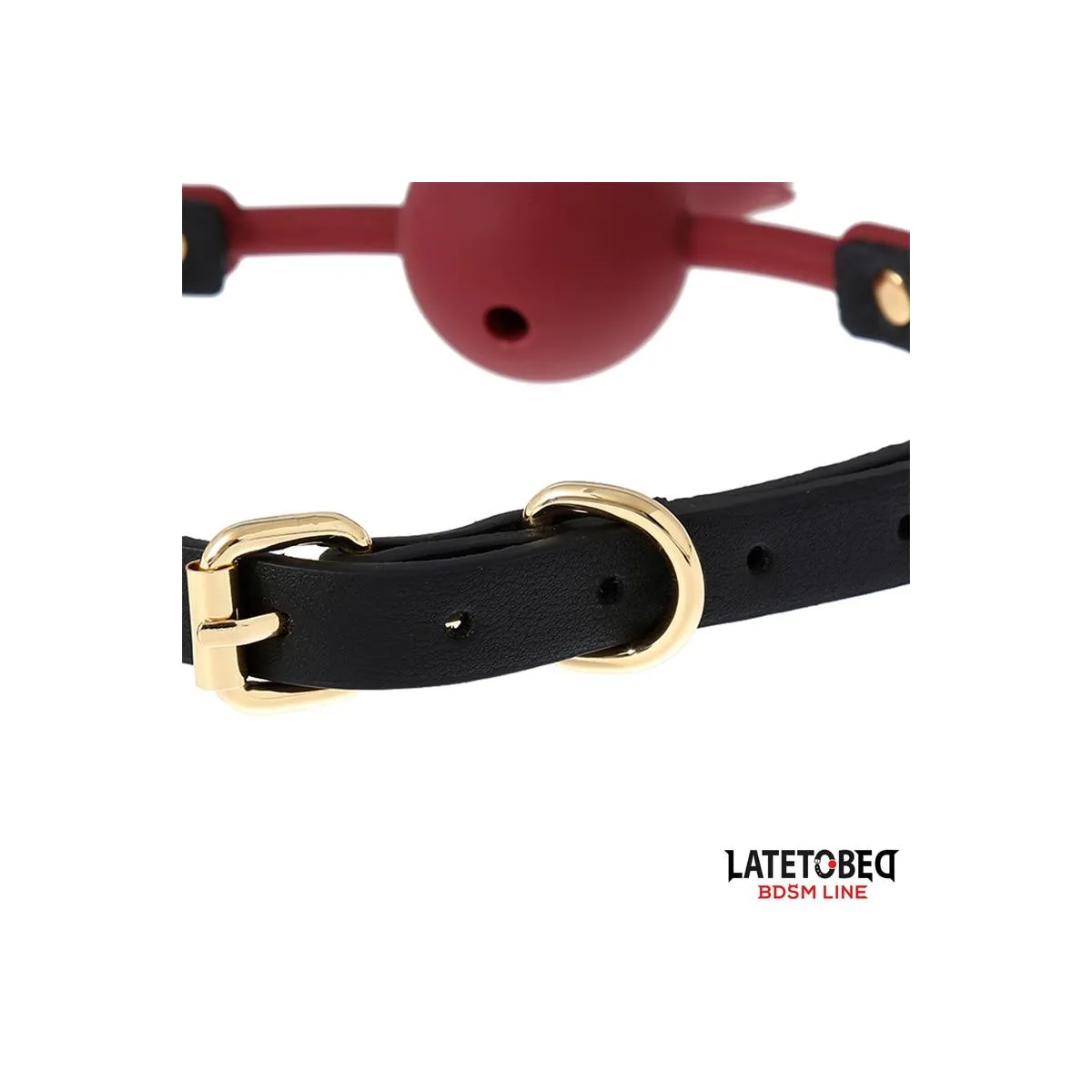 Atmungsaktiver Silikon-Ballknebel mit Rose Verstellbar 47–56 cm von Latetobed BDSM Line | Fesselliebe.de