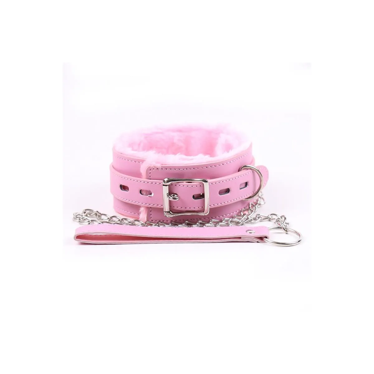 Halsband mit Leine Pastellrosa von Latetobed BDSM Line | Fesselliebe.de