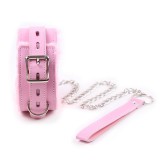 Halsband mit Leine Pastellrosa von Latetobed BDSM Line | Fesselliebe.de