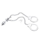 Metall-Handschellen mit Analplug von Latetobed BDSM Line | Fesselliebe.de