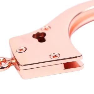 Roségoldene Handschellen mit Totenkopfschlüsseln von Latetobed BDSM Line
