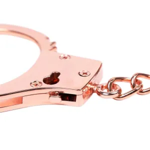 Roségoldene Handschellen mit Totenkopfschlüsseln von Latetobed BDSM Line