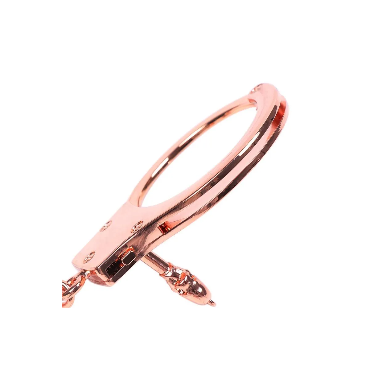 Roségoldene Handschellen mit Totenkopfschlüsseln von Latetobed BDSM Line | Fesselliebe.de