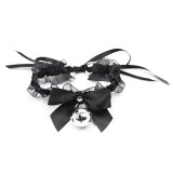 Halsband mit Schleife, Glocke und Spitze von Latetobed BDSM Line | Fesselliebe.de