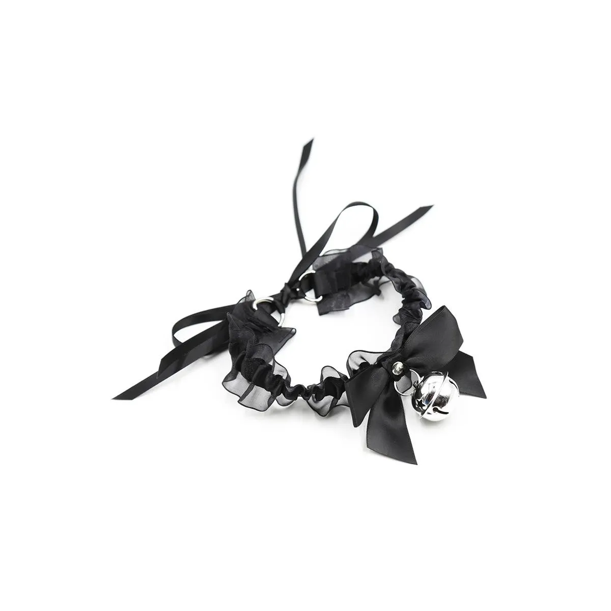 Halsband mit Schleife, Glocke und Spitze von Latetobed BDSM Line | Fesselliebe.de
