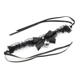 Halsband mit Schleife, Glocke und Spitze von Latetobed BDSM Line | Fesselliebe.de