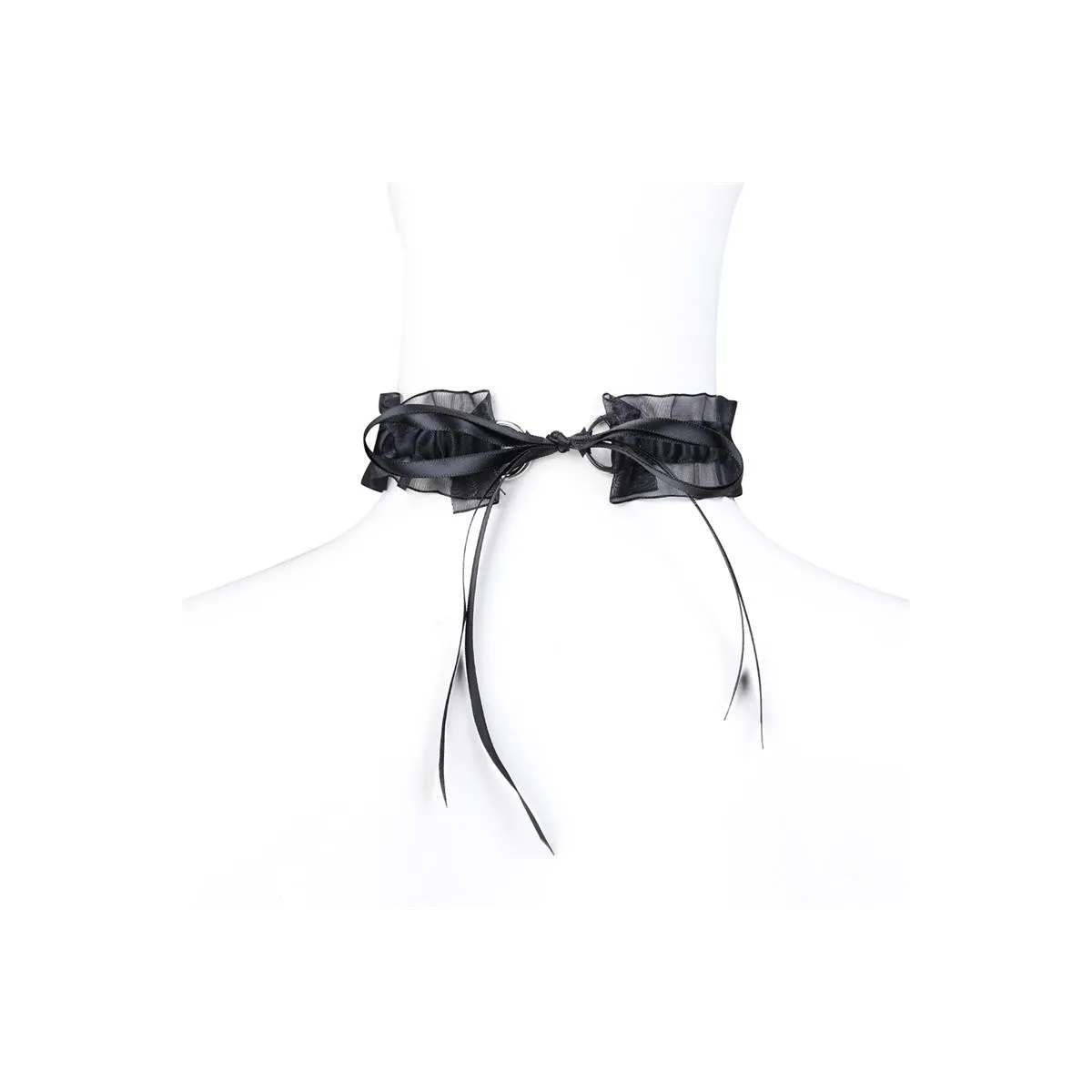 Halsband mit Schleife, Glocke und Spitze von Latetobed BDSM Line | Fesselliebe.de