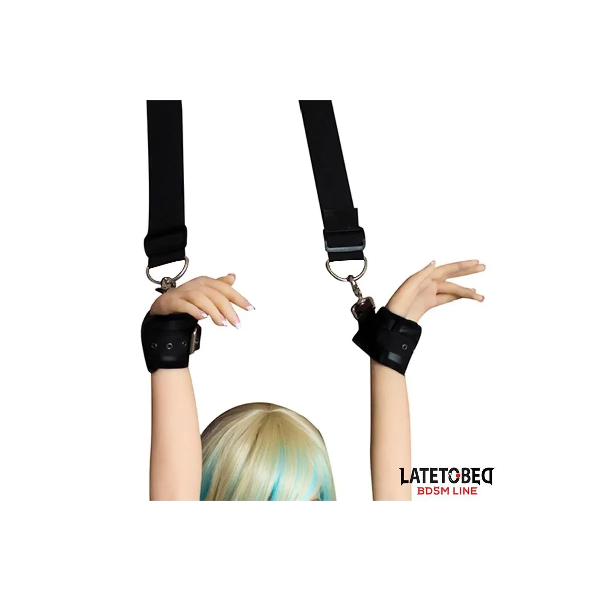 Türschwingende Nylon-Neopren-Handfesseln von Latetobed BDSM Line | Fesselliebe.de