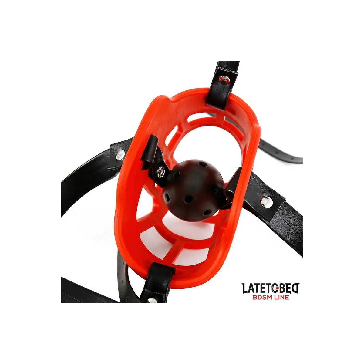 Maulkorb mit Atmungsaktivem Knebelball von Latetobed BDSM Line | Fesselliebe.de