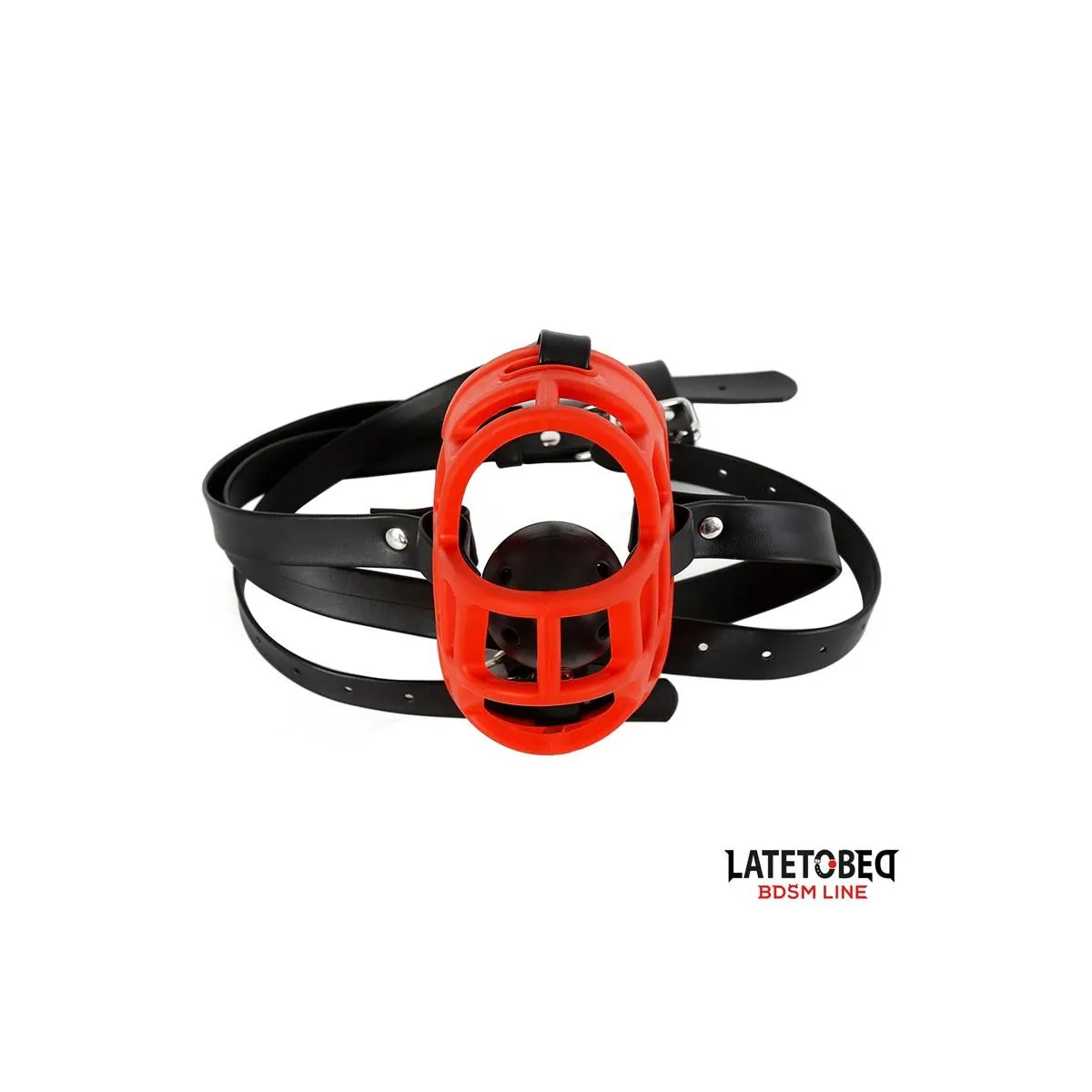 Maulkorb mit Atmungsaktivem Knebelball von Latetobed BDSM Line | Fesselliebe.de