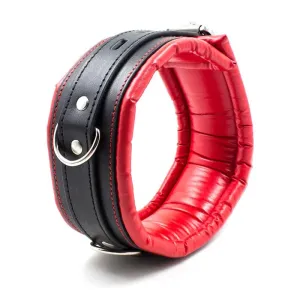 Halsband mit Metallleine Innenseite Gepolstert Rot/Schwarz von Latetobed BDSM Line