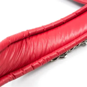 Halsband mit Metallleine Innenseite Gepolstert Rot/Schwarz von Latetobed BDSM Line