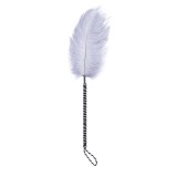 Feder-Kitzler mit Umwicklung 46 cm Schwarz/Weiss von Latetobed BDSM Line | Fesselliebe.de