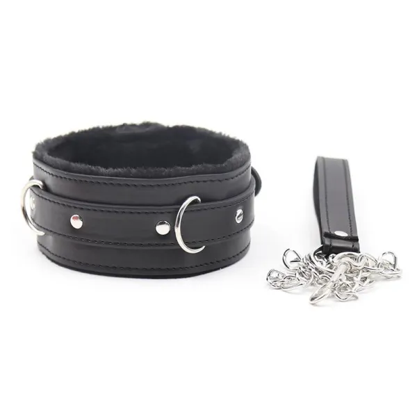 Halsband mit Metallleine Schwarz von Latetobed BDSM Line | Fesselliebe.de