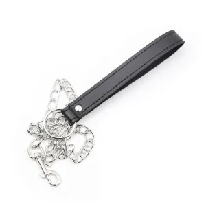 Halsband mit Metallleine Schwarz von Latetobed BDSM Line