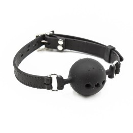 Atmungsaktiver Silikon-Ballknebel 4,5 cm Grösse M Schwarz von Latetobed BDSM Line | Fesselliebe.de