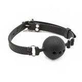 Atmungsaktiver Silikon-Ballknebel 4,5 cm Grösse M Schwarz von Latetobed BDSM Line | Fesselliebe.de