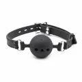 Atmungsaktiver Silikon-Ballknebel 4,5 cm Grösse M Schwarz von Latetobed BDSM Line