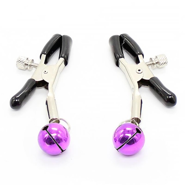 Nippelklemmen mit Violetter Glocke von Latetobed BDSM Line | Fesselliebe.de