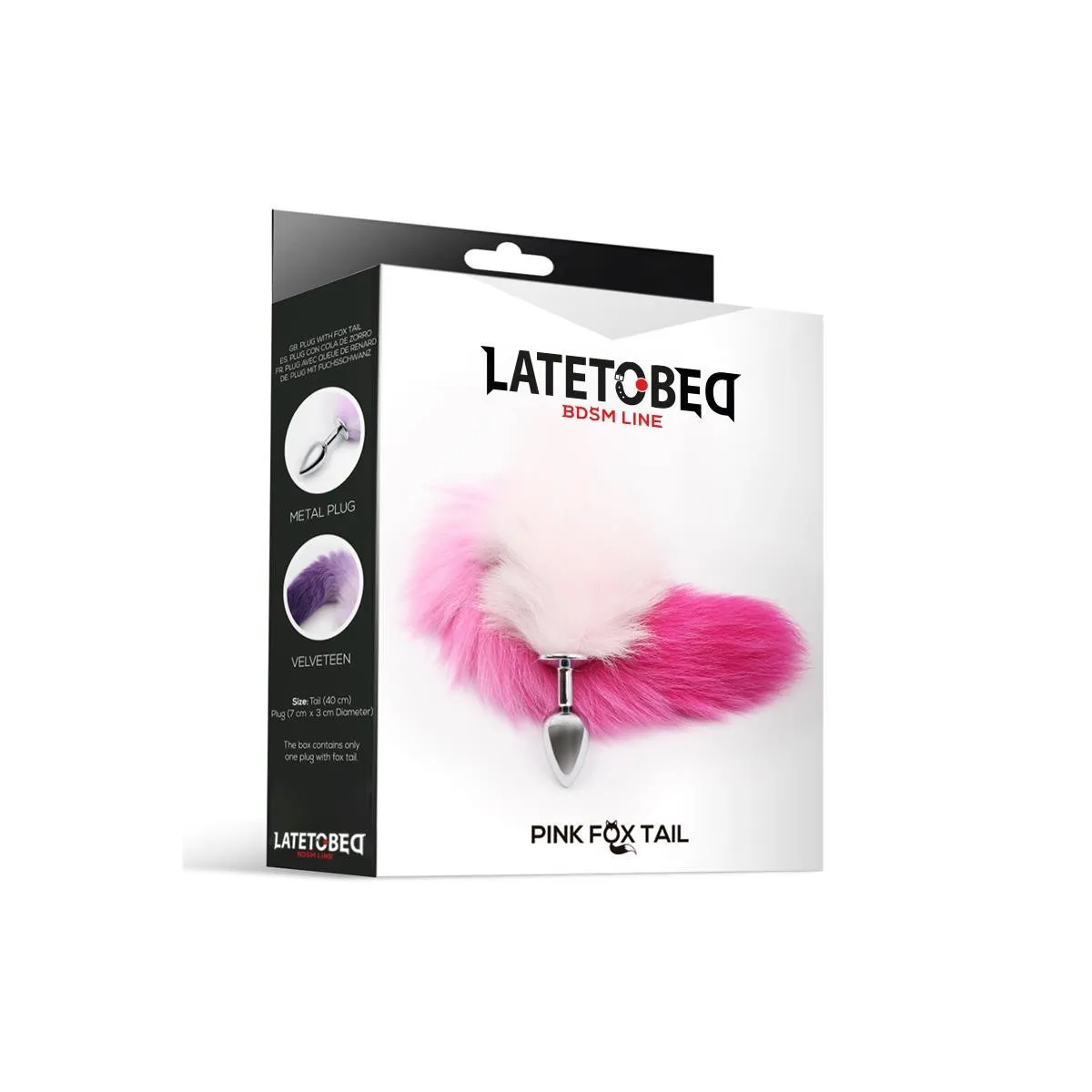 Analplug mit Rosa-Weissem Schwanz Grösse S von Latetobed BDSM Line | Fesselliebe.de