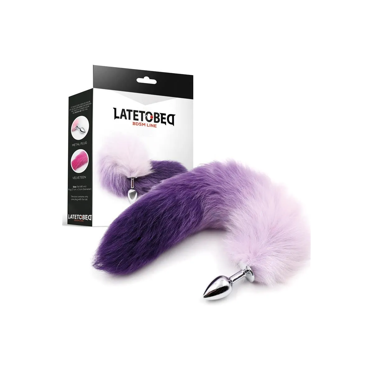 Analplug Lila und Weiss Fuchsschwanz Grösse S von Latetobed BDSM Line | Fesselliebe.de