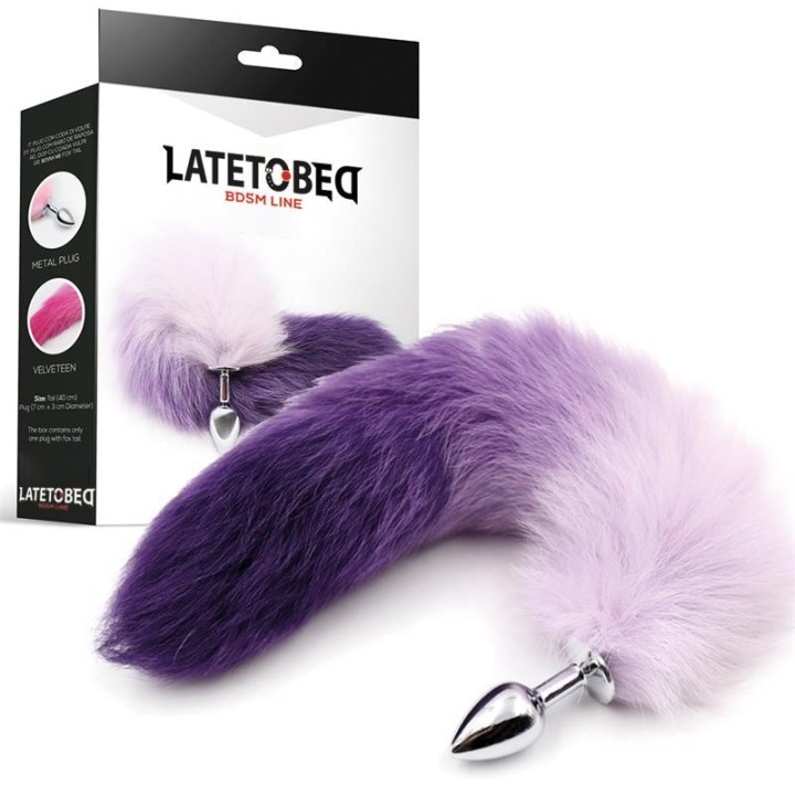 Analplug Lila und Weiss Fuchsschwanz Grösse S von Latetobed BDSM Line | Fesselliebe.de