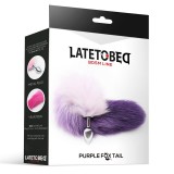 Analplug Lila und Weiss Fuchsschwanz Grösse S von Latetobed BDSM Line | Fesselliebe.de