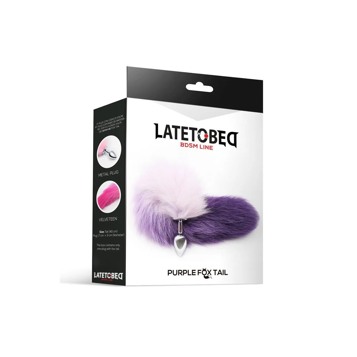 Analplug Lila und Weiss Fuchsschwanz Grösse S von Latetobed BDSM Line | Fesselliebe.de