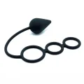 Analplug mit Penisringen aus Silikon von Latex Play