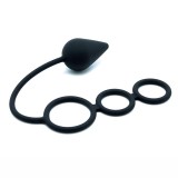 Analplug mit Penisringen aus Silikon von Latex Play | Fesselliebe.de