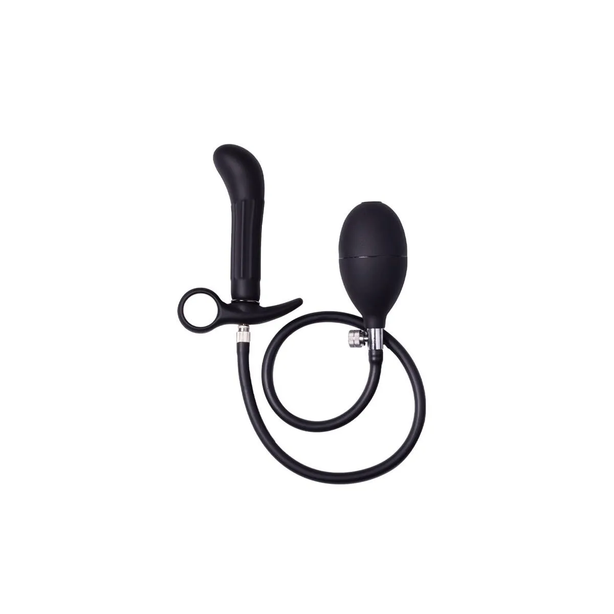 Aufblasbarer Analplug mit Pumpe Schwarz von Latex Play | Fesselliebe.de