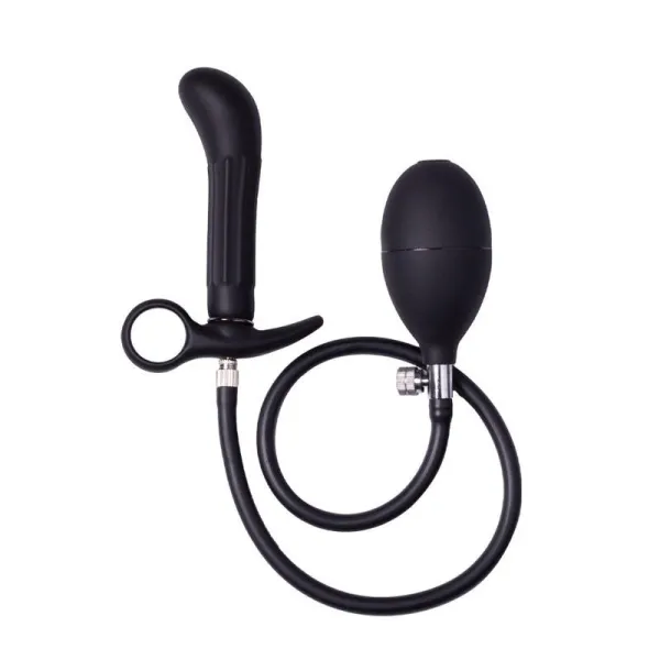 Aufblasbarer Analplug mit Pumpe Schwarz von Latex Play | Fesselliebe.de