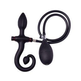 Aufblasbarer Analplug mit Griff und Pumpe Schwarz von Latex Play | Fesselliebe.de
