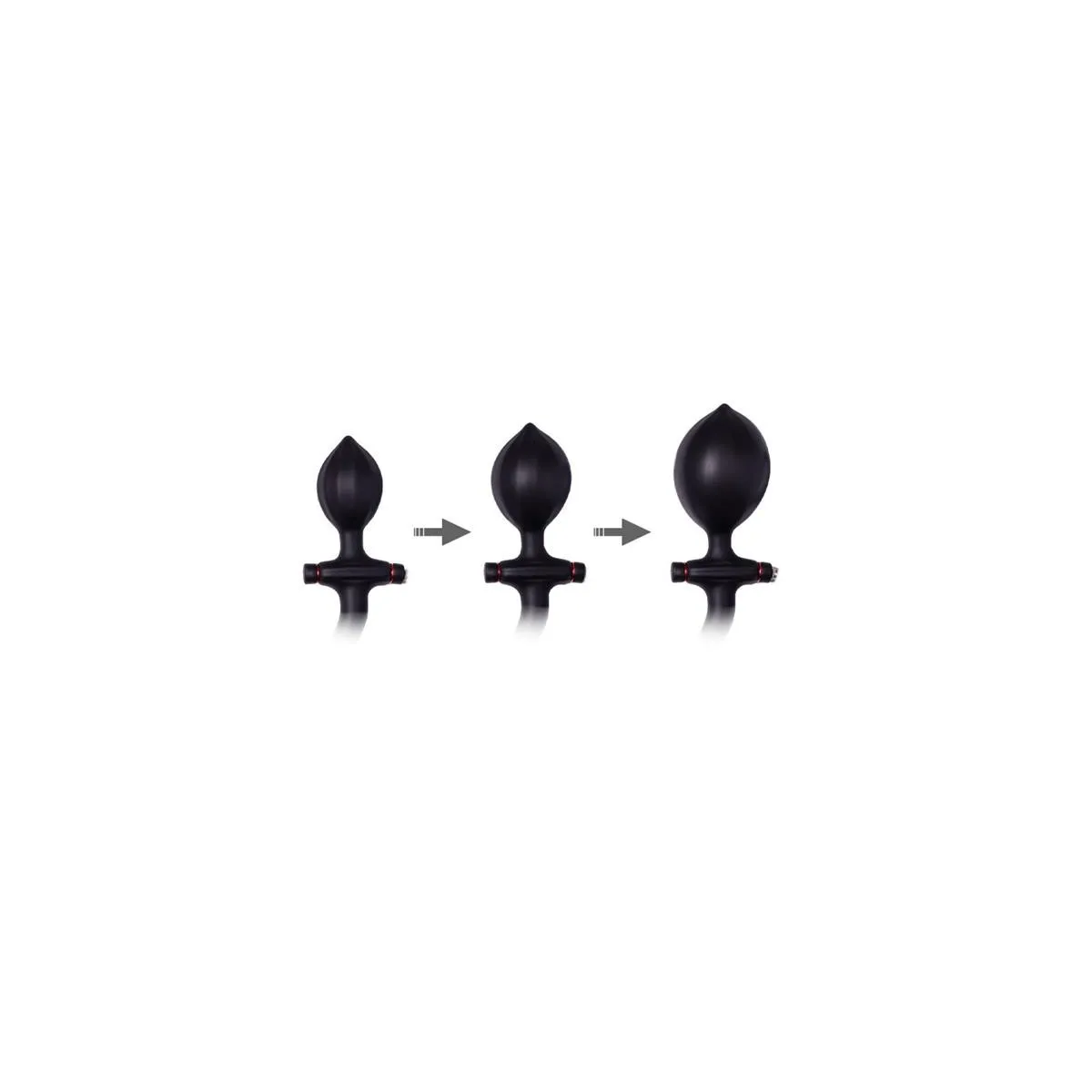 Aufblasbarer Analplug mit Griff und Pumpe Schwarz von Latex Play | Fesselliebe.de