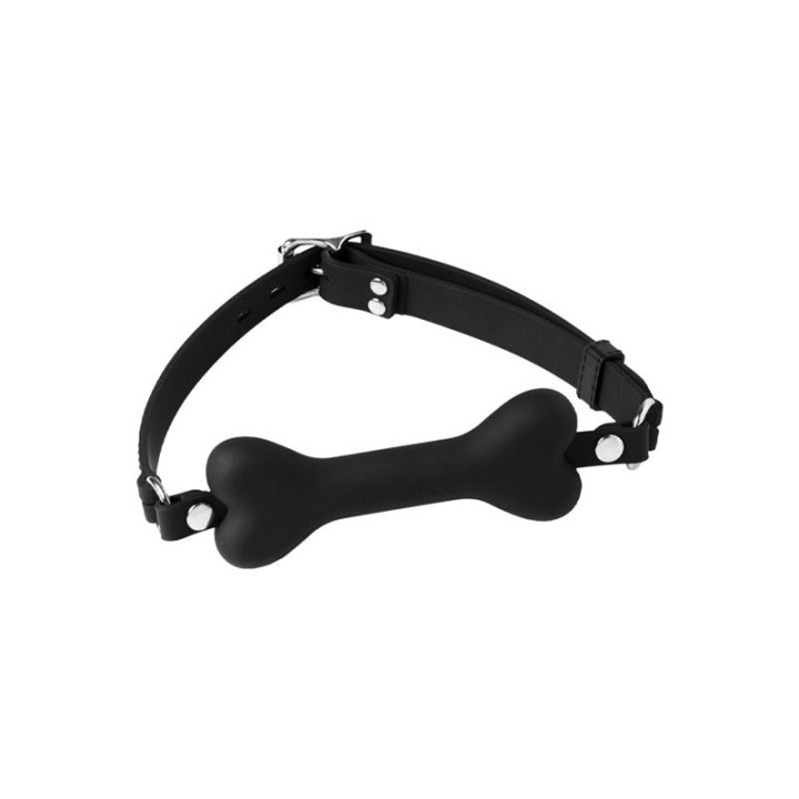 Mundknebel mit Dogbone Schwarz von Latex Play | Fesselliebe.de