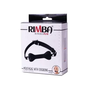 Mundknebel mit Dogbone Schwarz von Latex Play