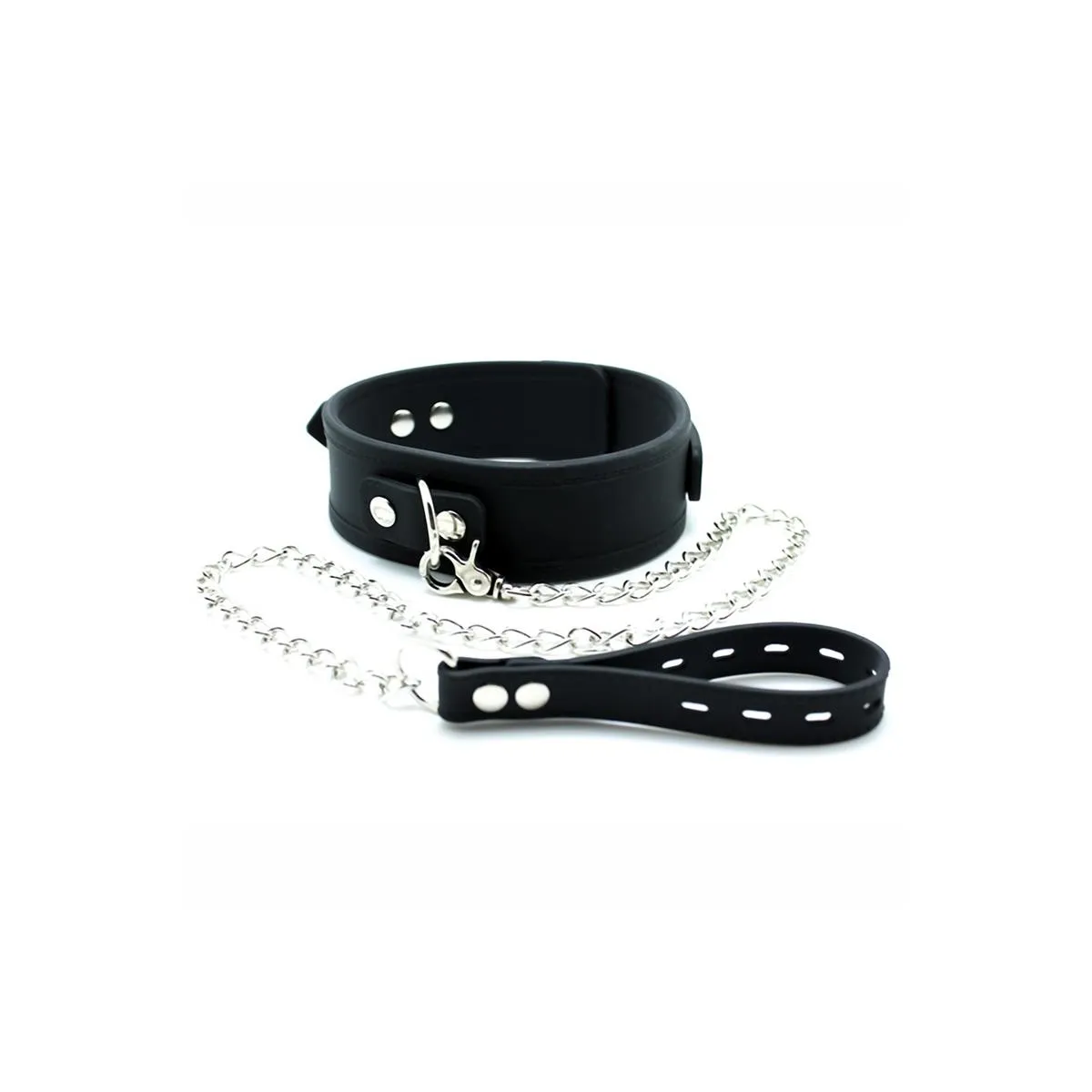 Halsband mit Leine aus Silikon von Latex Play | Fesselliebe.de