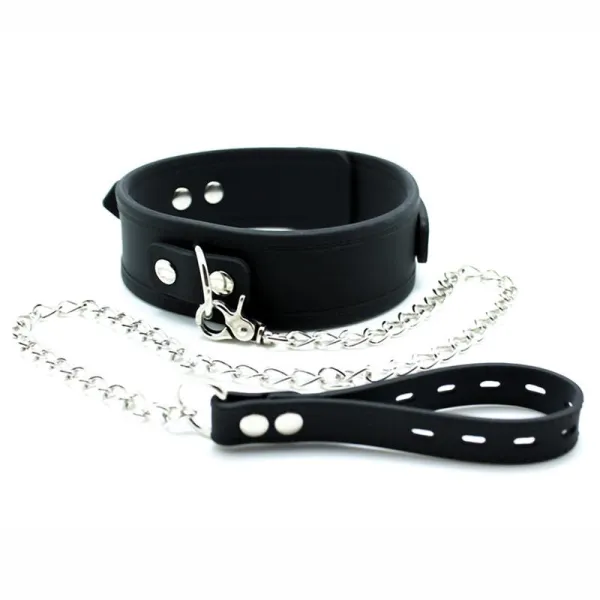 Halsband mit Leine aus Silikon von Latex Play | Fesselliebe.de