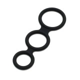 Dreifacher Penisring Schwarz von Latex Play | Fesselliebe.de