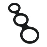 Dreifacher Penisring Schwarz von Latex Play | Fesselliebe.de