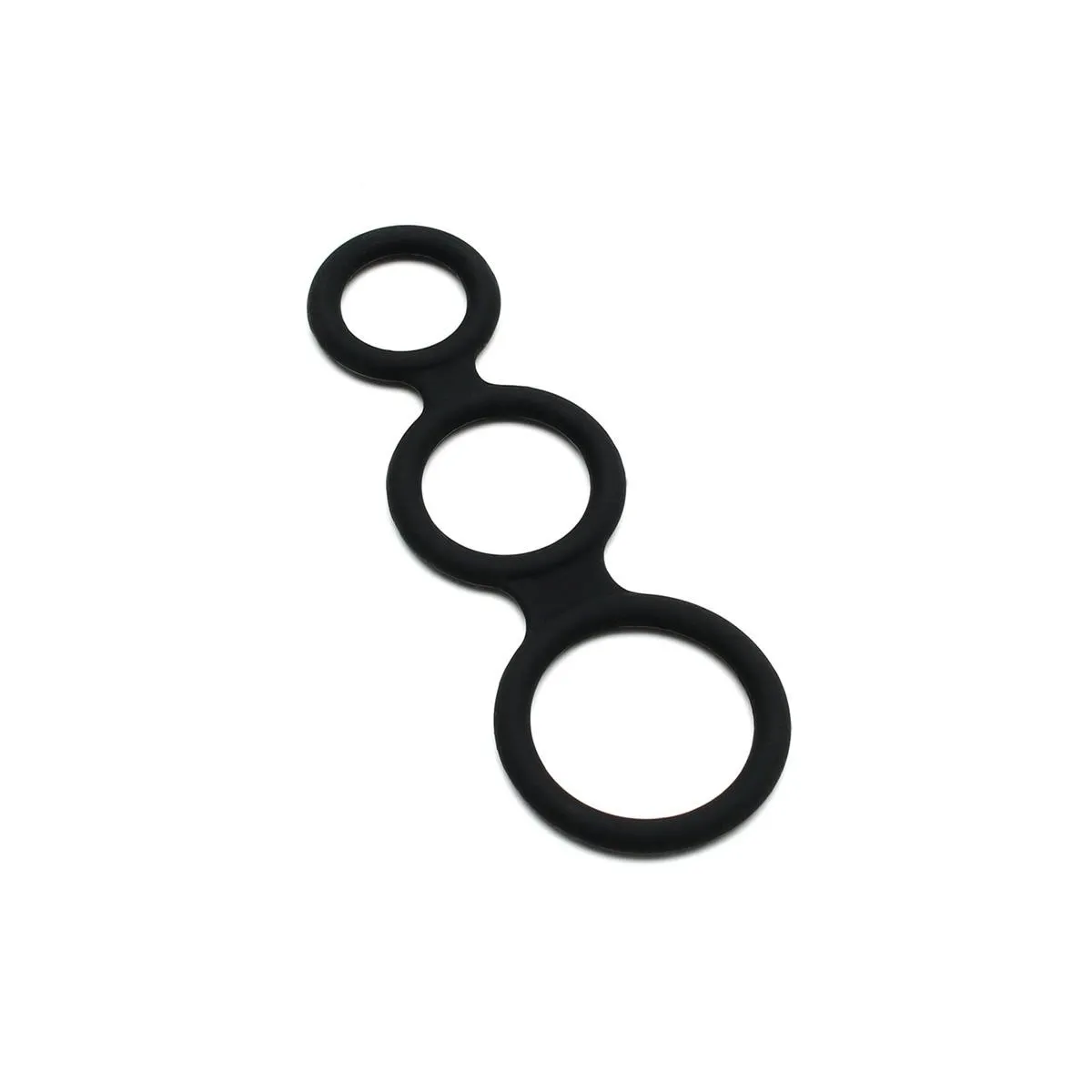 Dreifacher Penisring Schwarz von Latex Play | Fesselliebe.de