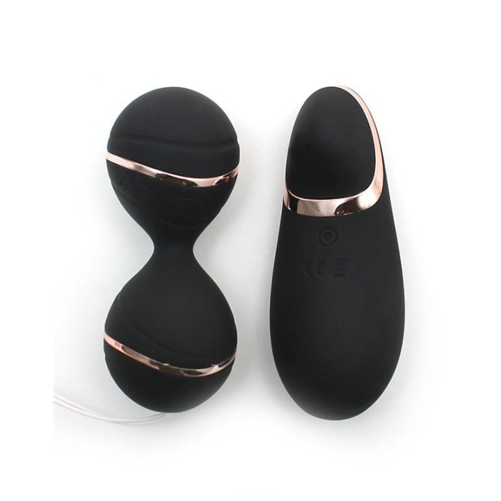 Vibrierendes Kegelball-Set Ibiza Schwarz von Rimba Toys | Fesselliebe.de