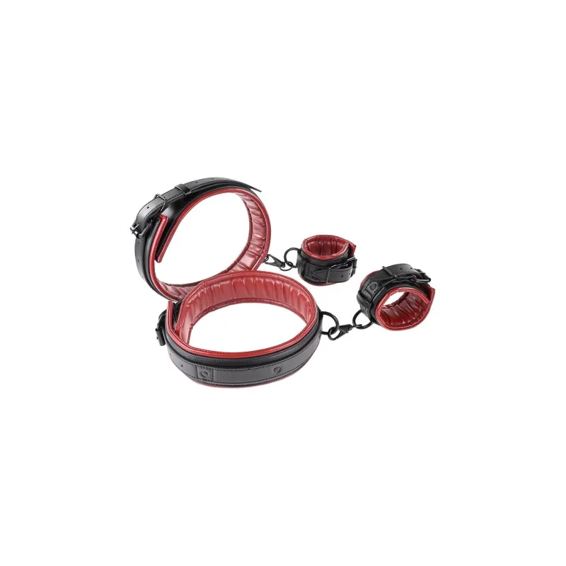 Sportsheets Safran Oberschenkel- und Handgelenksfessel-Set Schwarz | Fesselliebe.de