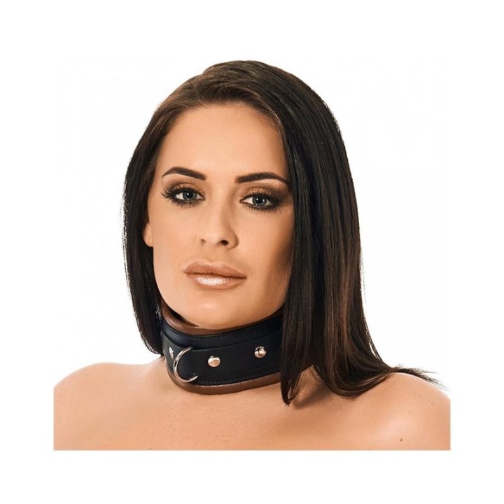 Halsband Lux schwarz/braun Kunstleder von Bondage Play | Fesselliebe.de