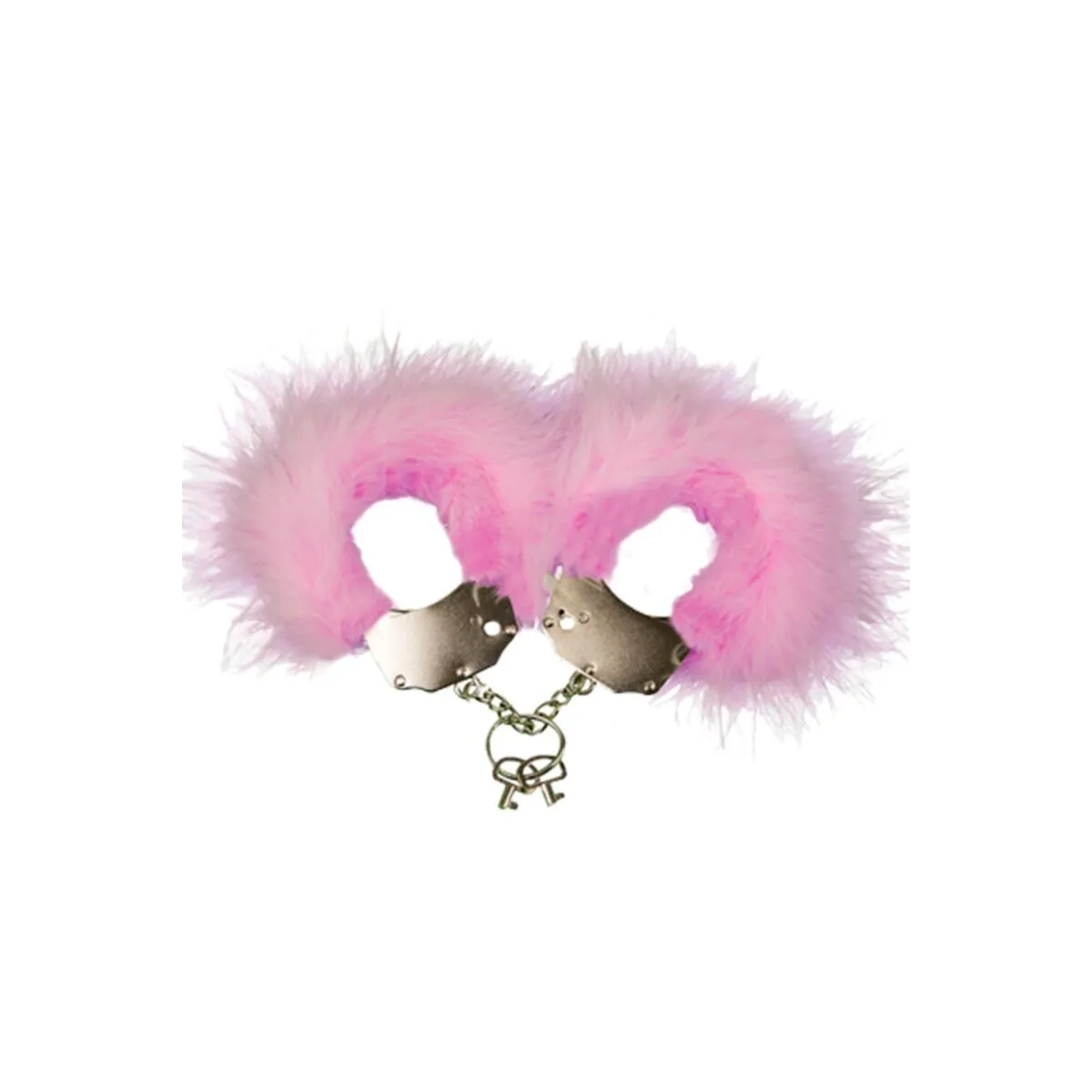 Handschellen aus Metall mit Rosa Federn von Adrien Lastic | Fesselliebe.de