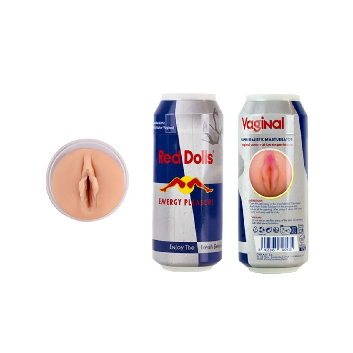 Rote Puppe männlicher Masturbator Vagina Energetisches Getränk Dose von Alive | Fesselliebe.de